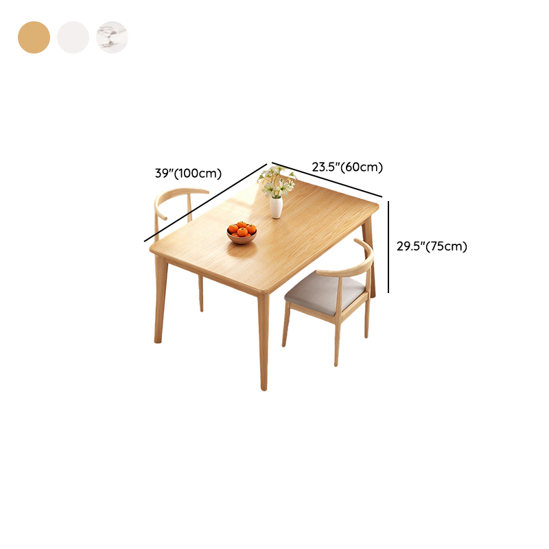 Dining Table Set with Rectangular Recycled Wood Top, 4 Legs, Fixed Table, Padded Chair with Back, Available in 5-piece/7 Piece Set/3 Pieces - image 15