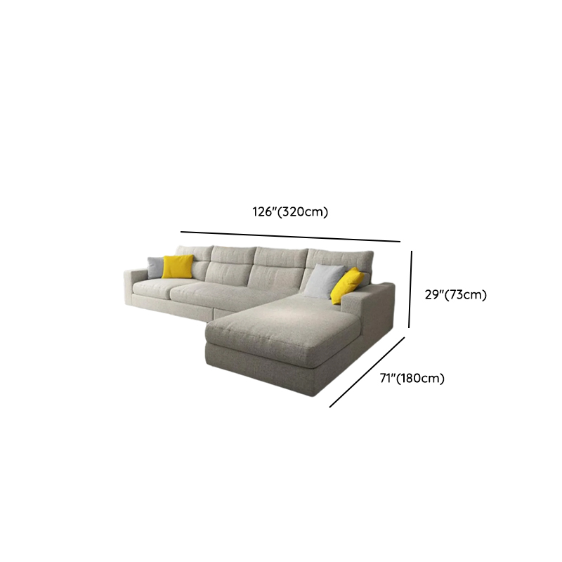 L-Shape Sofa Chaise with Pillow Back, Azure/Cream Upholstery, Square Arm, Slipcover, and 1 Chaise - image 15