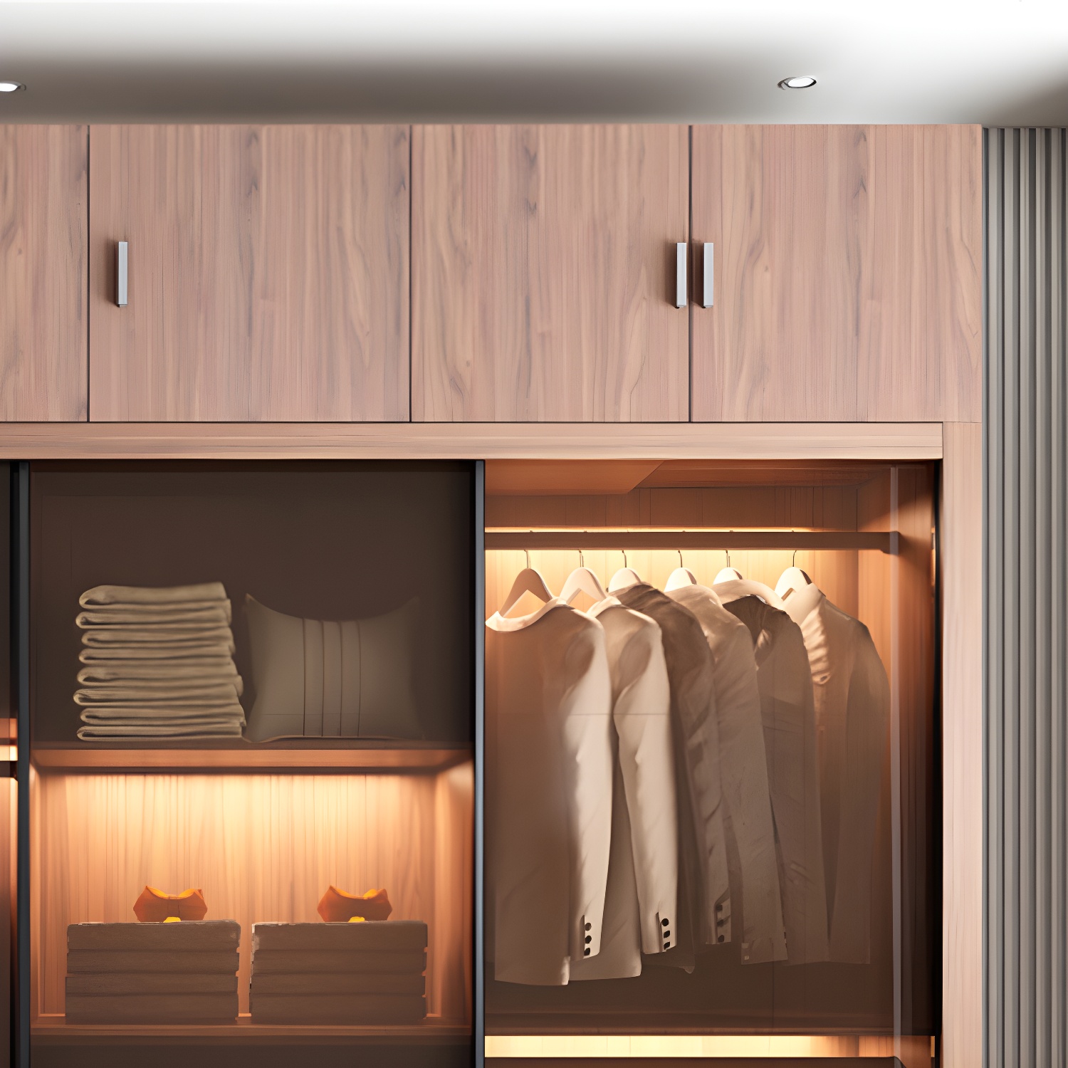 Brown Engineered Wood Wardrobe Armoire Modern Wardrobe Closet - image 9