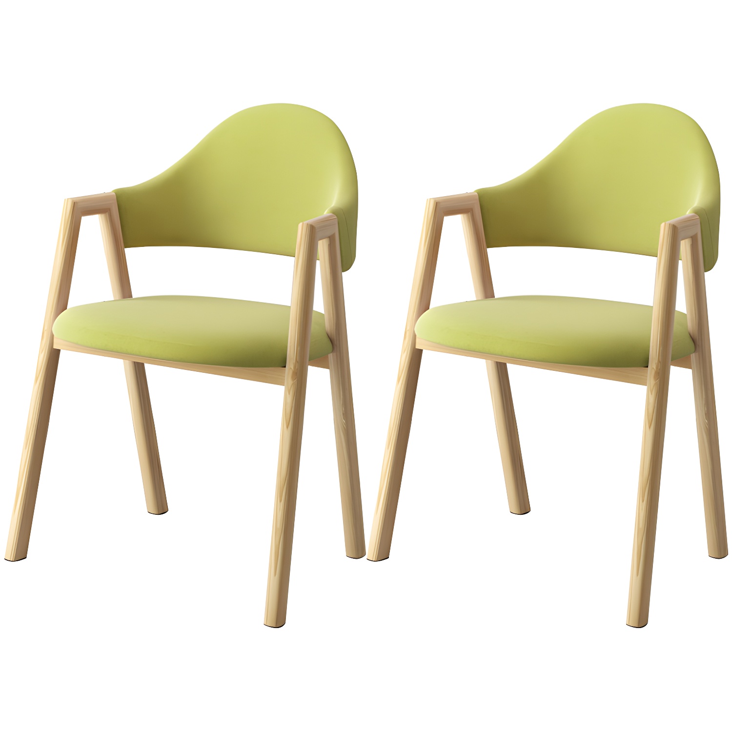 Scandinavian Study Room Metal Arm Chair Colorful Open Dining Chair with Natural Legs - image 7