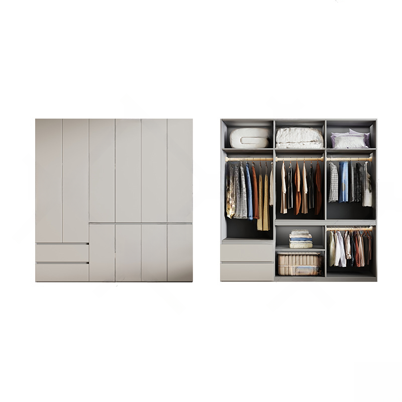 Cream Trendy Reclaimed Wood Wardrobe Armoire with Soft Close Drawer, Soft Close Door, Interior Shelves, and Clothing Rod - image 19