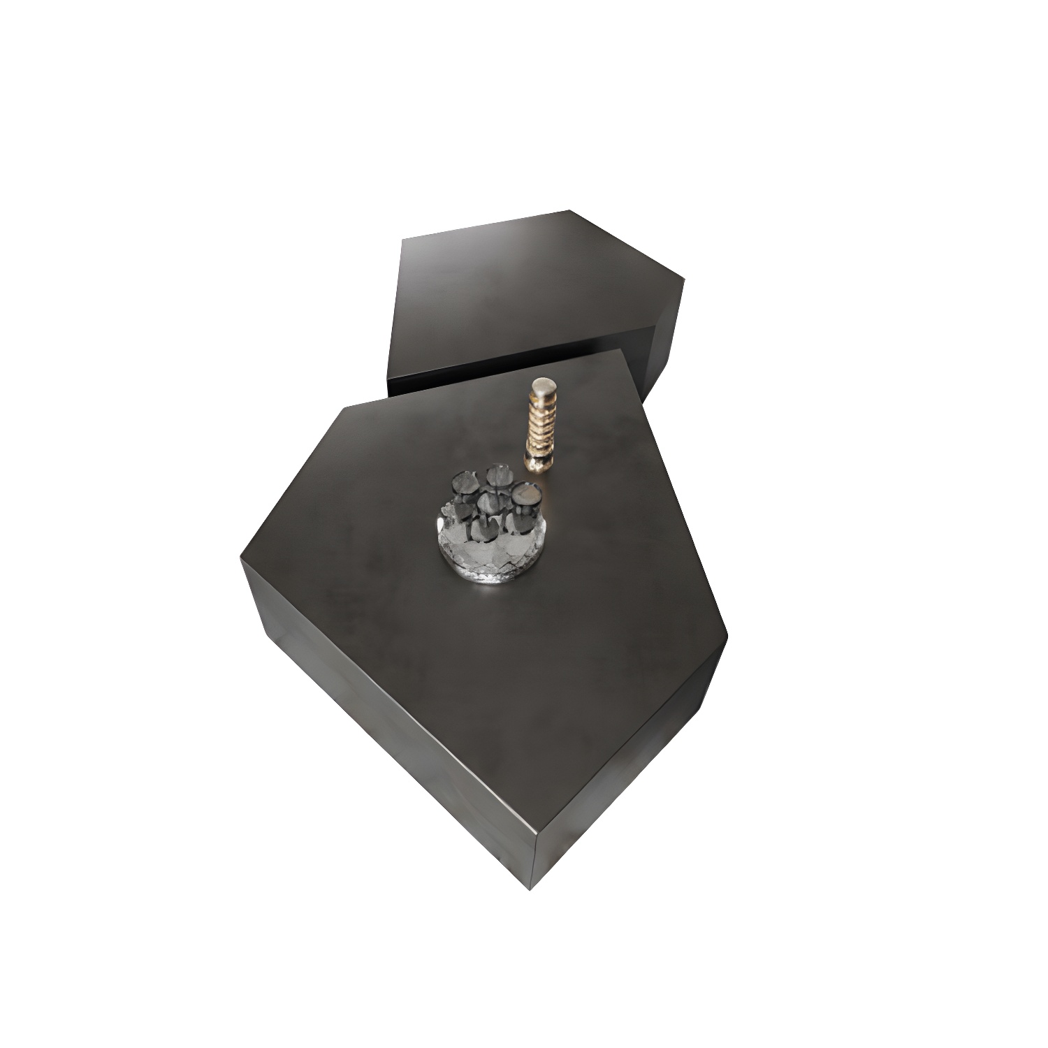Abstract Shape Base Design Stainless Steel Hussey/bronze Free Shape Coffee Table - image 8