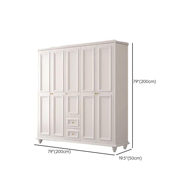 Chalk/Light Blue Contemporary Lumber Cabinet Armoire with Soft Close Drawer and Door, Interior Shelves, and Hanging Rod - image 8