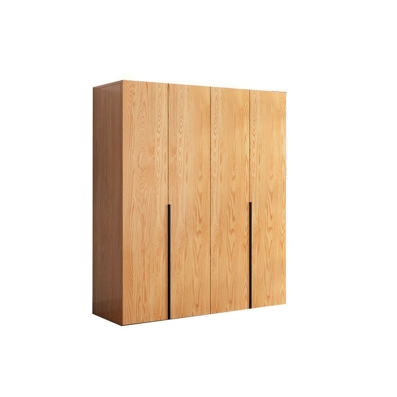 Natural Wood Freestanding Wardrobe Closet with Natural Doors - image 5
