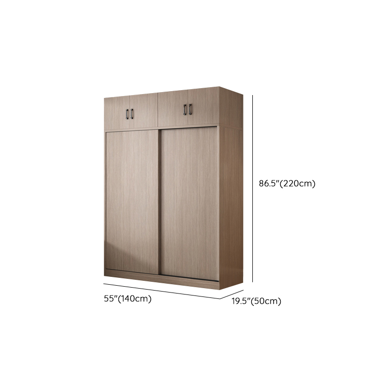 Sleek Natural Finish Modern Wooden Standalone Wardrobe Closet with Soft Close Features and Hanging Rod - image 20