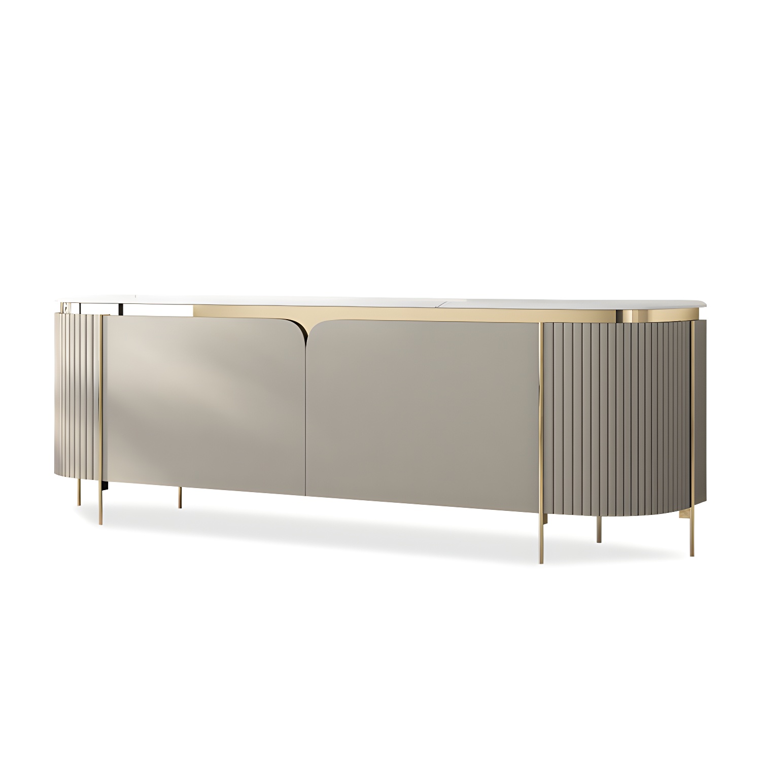 Marble TV Media Console Contemporary TV Console for Living Room