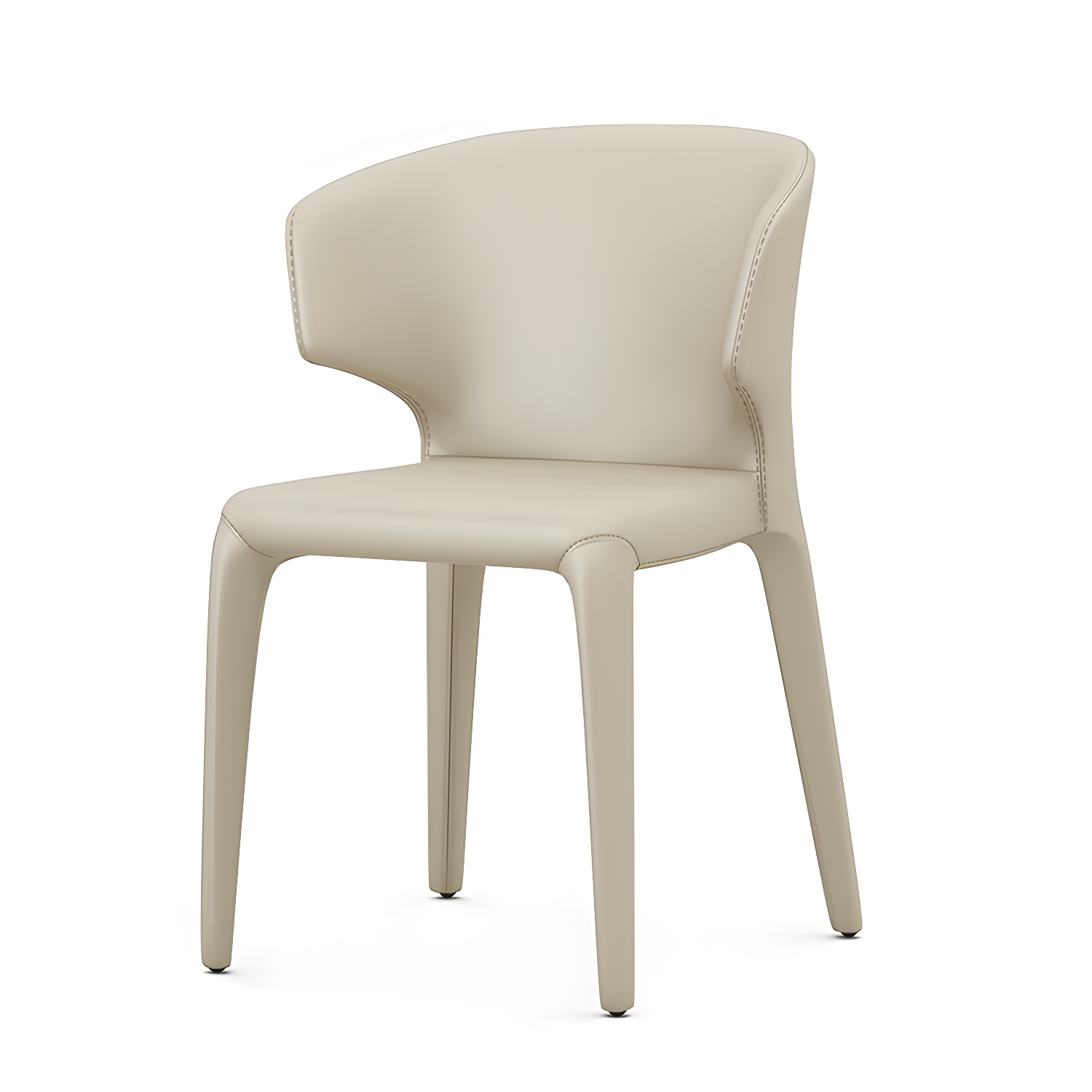 Designer Style Leather Arm Chair Wingback Matte Finish Single Dining Chair - image 15