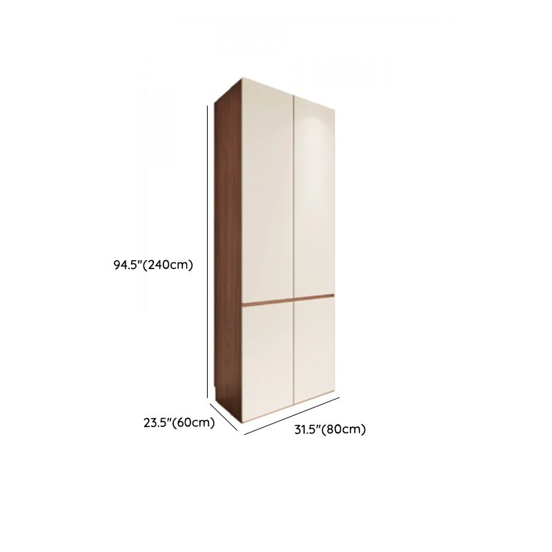 Beige Minimalist Manufactured Wood Wardrobe Closet with Soft Close Drawer, Soft Close Door, Interior Shelves, and Clothing Rod - image 18