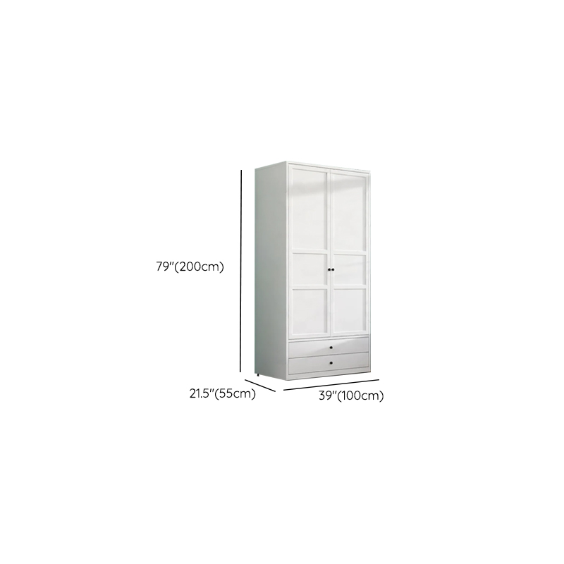 White Minimalist Steel Independent Wardrobe Closet with Interior Shelves and Clothing Rod - image 14