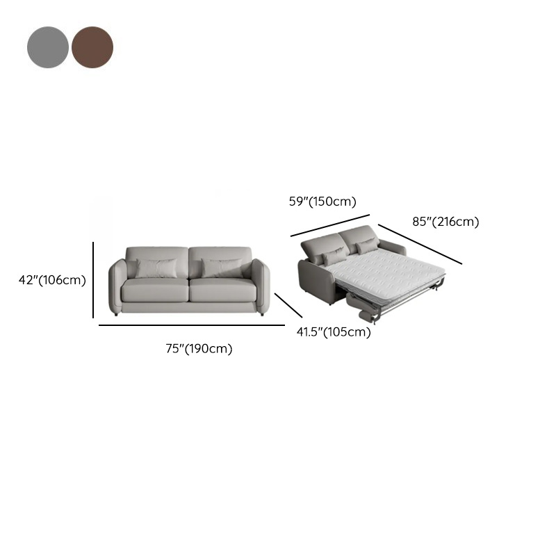 Modish Solid Color Scratch-durable Standard Sofa/Loveseat in Light Gray/Mocha/Off-White for 2-seater - image 13