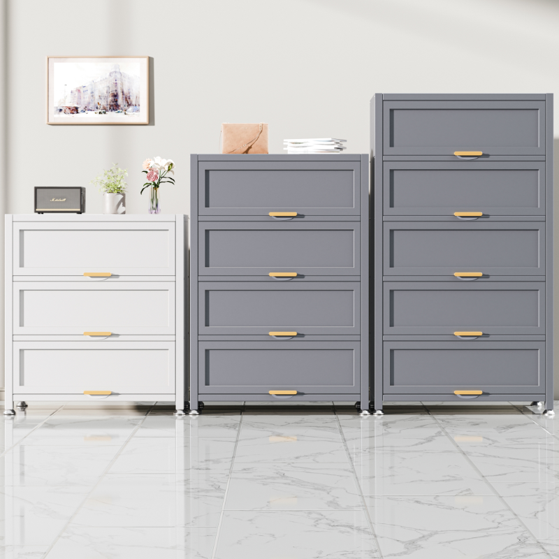Casual Iron Desk Combo Dresser with Multiple Cabinets and Interior Shelves Options - image 5