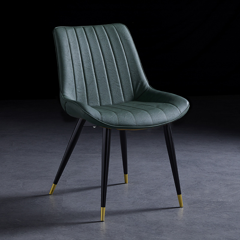 Outlined Faux Leather Upholstered Reliable Side Chair with Metal 4 Legs for Restaurant - image 31