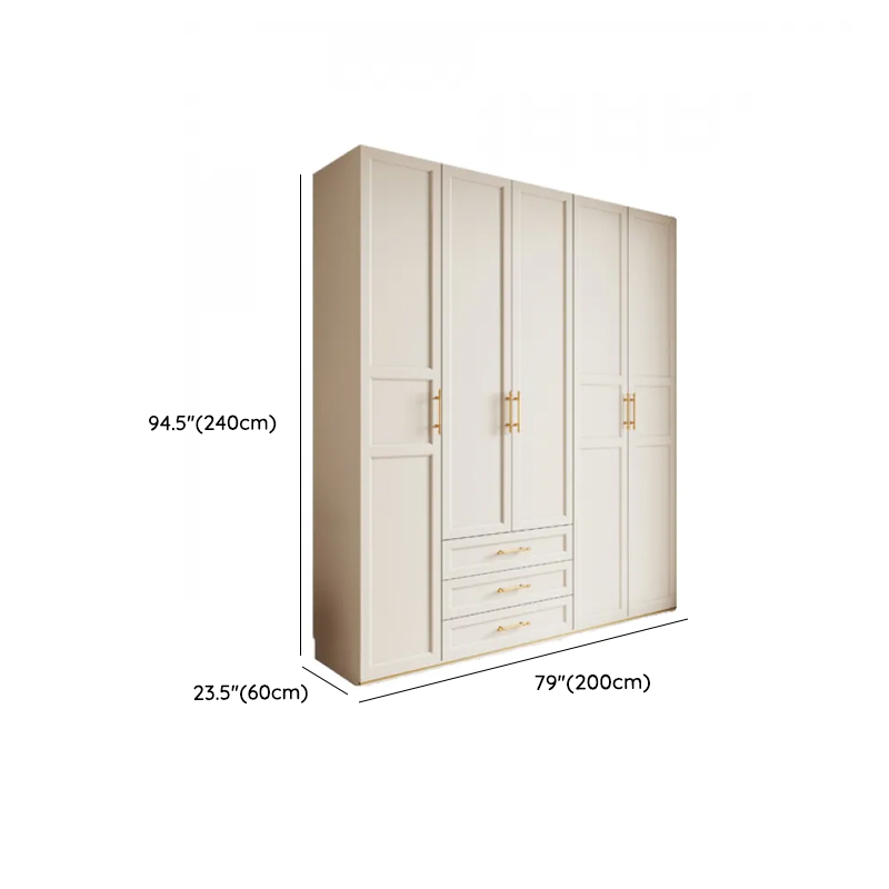 White Minimalist Natural Wood Wardrobe Closet with Soft Close Drawer, Soft Close Door, Interior Shelves, and Clothing Rod - image 19