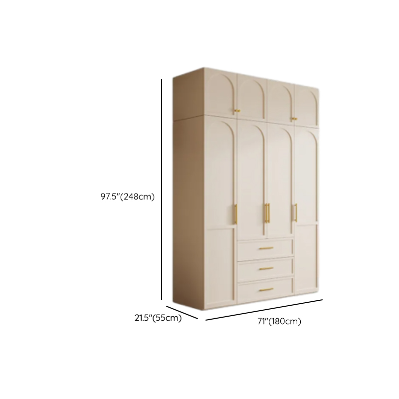 Simplistic White Detached Almirah with 3 Drawers, Interior Shelves, and Hinged Door - image 27