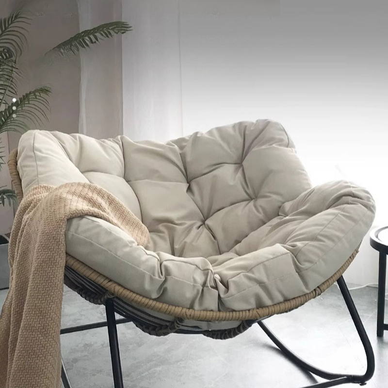 Midnight Black/Chalk/Cocoa Ergonomic Rocking Chair Couch with Rear Back, Stationary - image 14