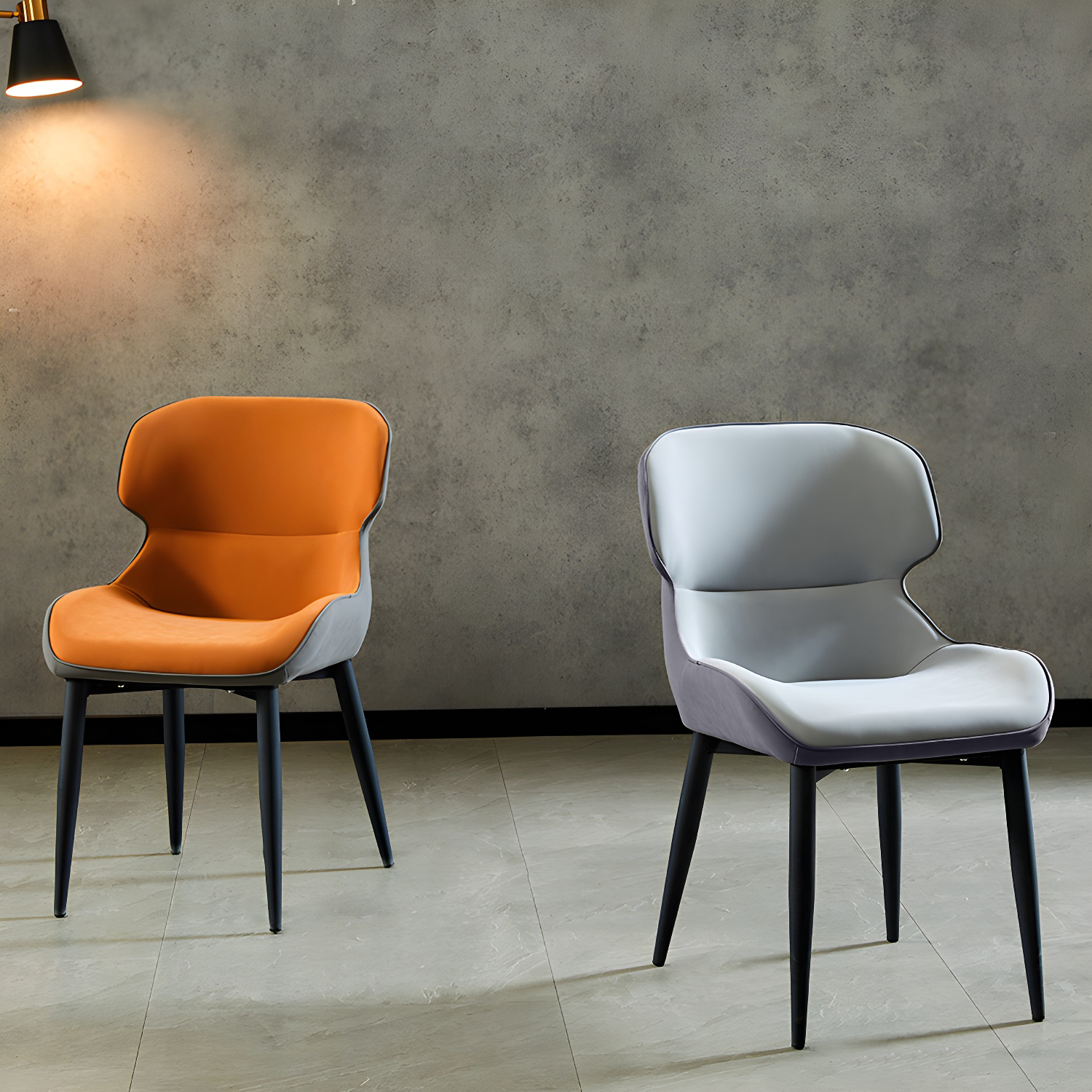 Nordic Style Metal Armless Dining Chairs Wingback Side Chair for Home Use - image 11
