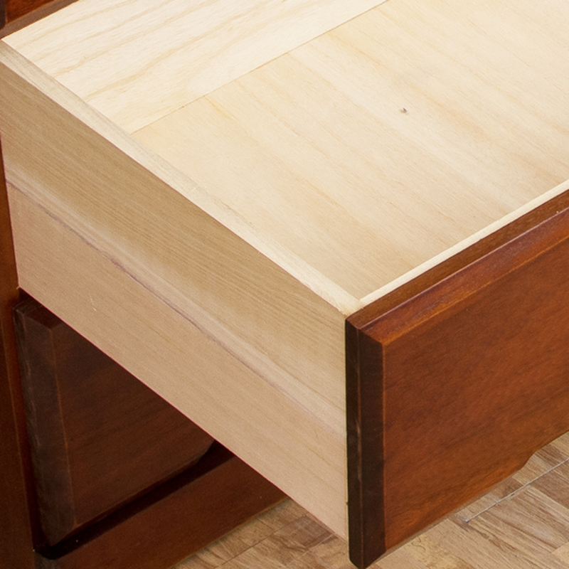 Sepia Minimalist Raw Wood Lingerie Chest/Dresser Vanity Combo with Multiple Drawers in Vertical/Horizontal Orientation - image 4