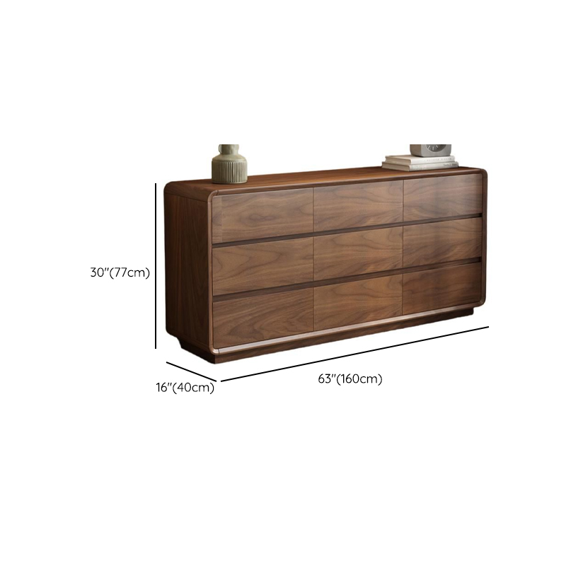 Cocoa Simplistic Natural Wood Double Dresser with 6/9/5 Drawers in Horizontal/Vertical Orientation - image 16