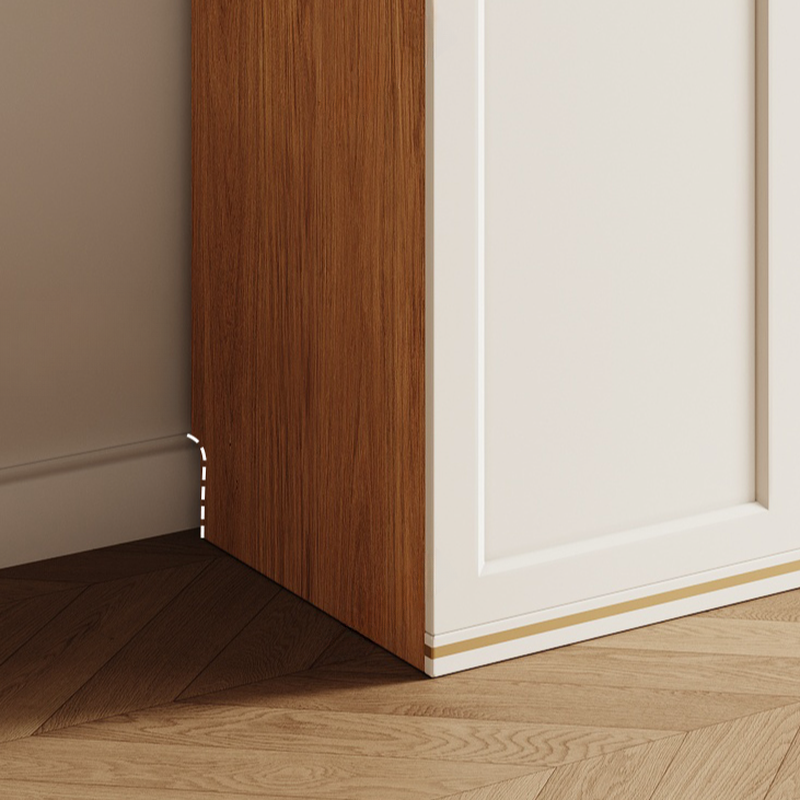 White Minimalist Laminate Independent Wardrobe Closet with Soft Close Drawer, Soft Close Door, and Interior Shelves - image 4