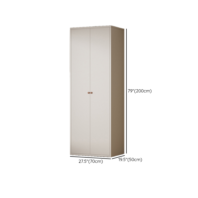White Modish Alloy Armoire Cabinet with Adaptable Shelf and Clothing Rod - image 6
