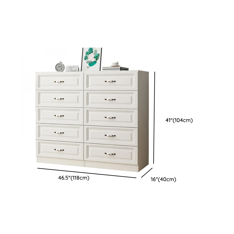 Sleeping Room Use Trendy White Wood Wardrobe Chest with Shelves - image 16