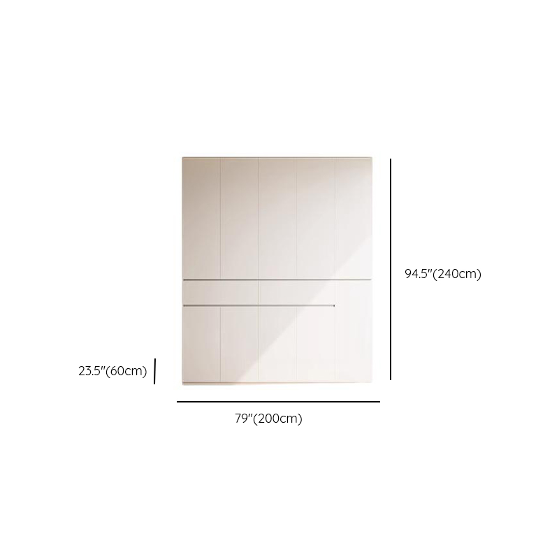 Chalk Minimalist Wood Cabinet Armoire with Soft Close Drawer and Door, Interior Shelves, and Clothing Rod - image 24