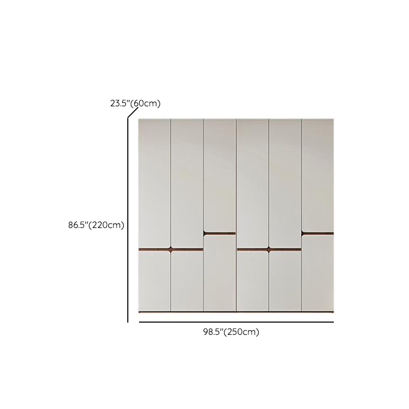 White Minimalist Manufactured Wood Wardrobe Closet with Soft Close Drawer, Soft Close Door, Interior Shelves, and Clothing Rod - image 19