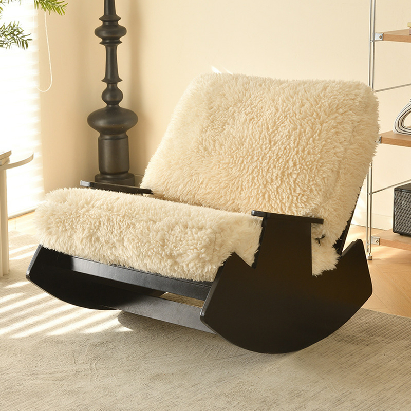 Dove Grey/Amber Color Modish Rocking Seat Upholstered and Scratch-proof Stationary with Spindle Back and Rear - image 12