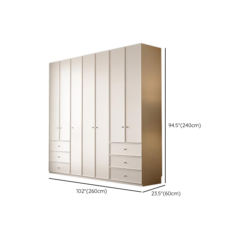 Chalk Modern Wooden Standalone Almirah with 3-Drawer/6-Drawer, Interior Shelves, and Hanging Rod - image 25