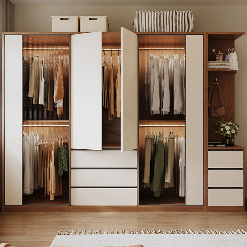 White Modish Lumber Independent Cabinet Armoire with Soft Close Drawer, Soft Close Door, and Interior Shelves