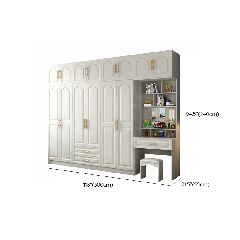Contemporary Wood Chalk Wardrobe Closet with Interior Shelves&Clothing Rack&3-Drawer/6 Drawers/5-Drawer - image 48