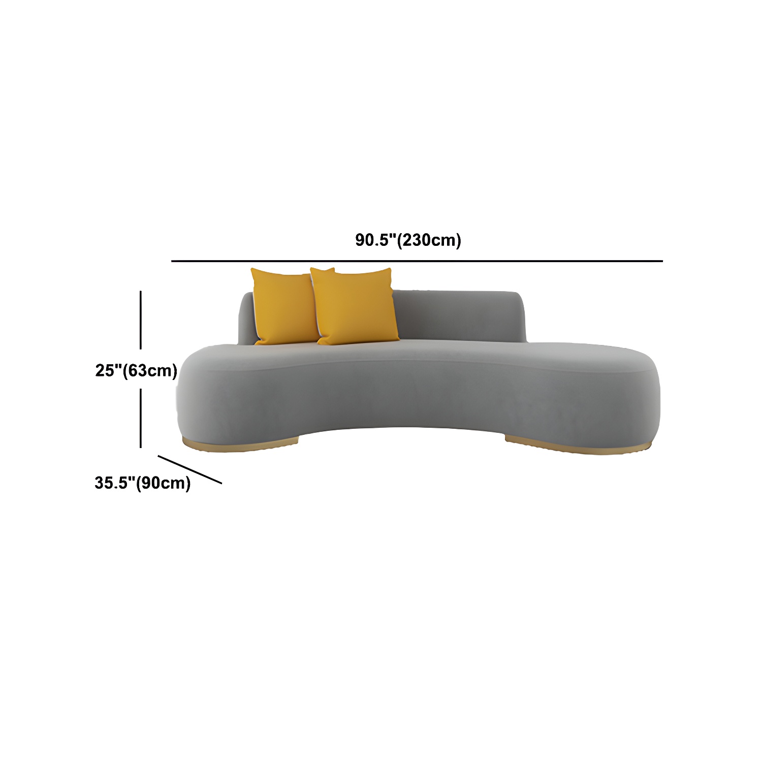Contemporary Curved Sofa with Tight Back Standard Armless Sofa for Living Room - image 22