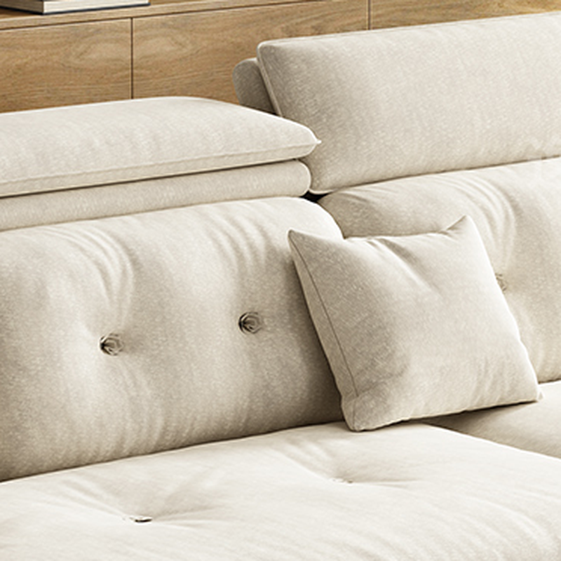 Straight White Sofa Recliner with Under-seat-storage and Stitch-tufted Design in Horizontal Orientation - image 3