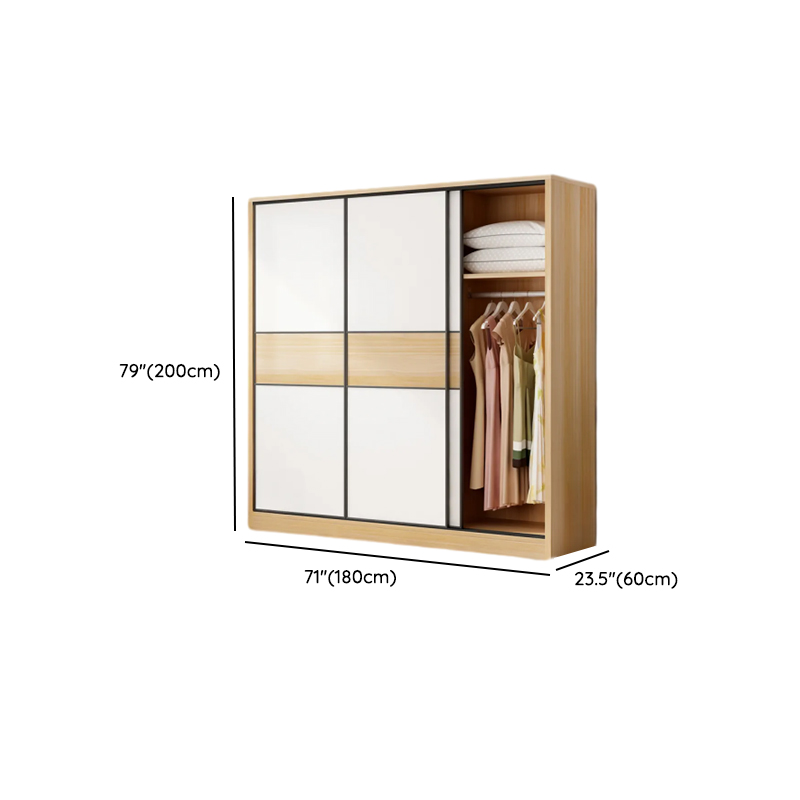 Chalk Minimalist Laminate Cabinet Armoire with 3-Drawer/4-Drawer, Interior Shelves, and Clothing Rod - image 10