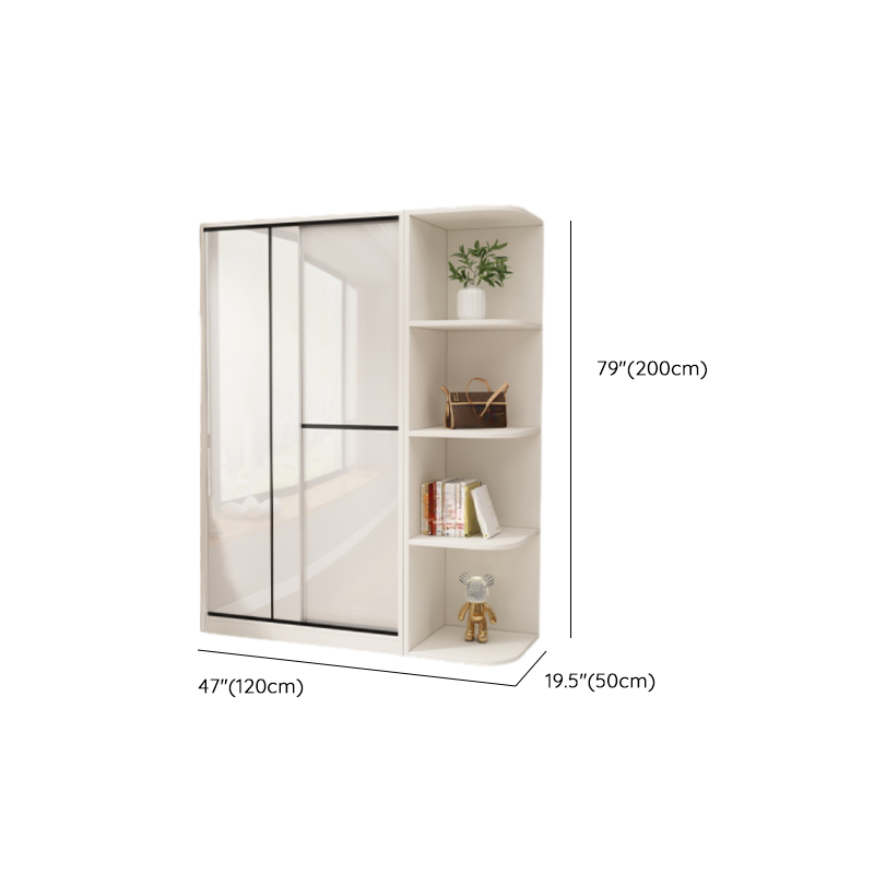 Chalk Modern Timber Self-supporting Wardrobe with Soft Close Door and Clothing Rod, Slipping Mechanism - image 24