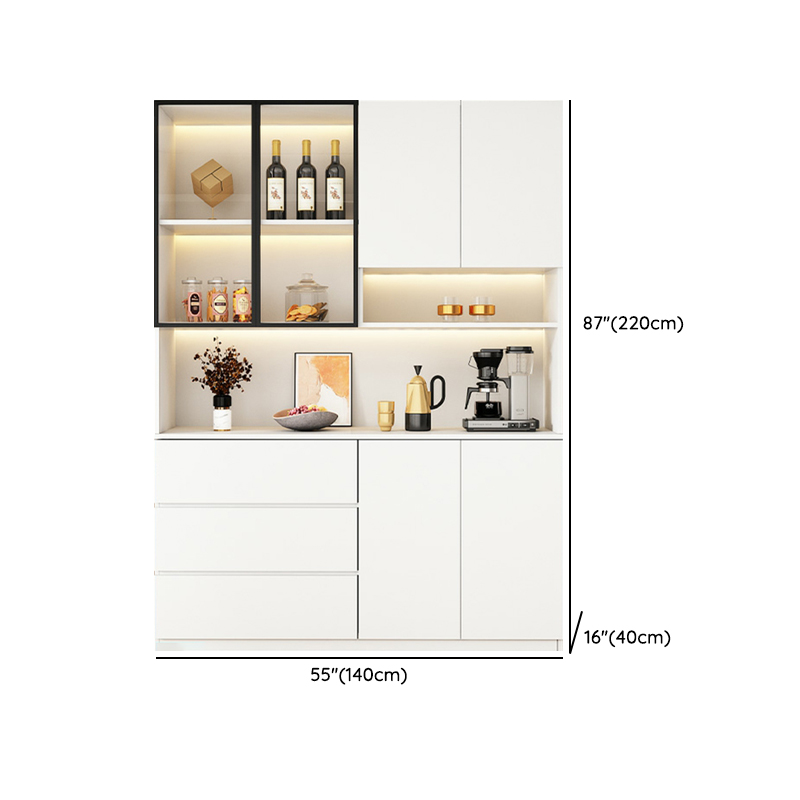 Modern White Wood Sideboard/Credenza 40cm Wide 220cm Tall - image 15