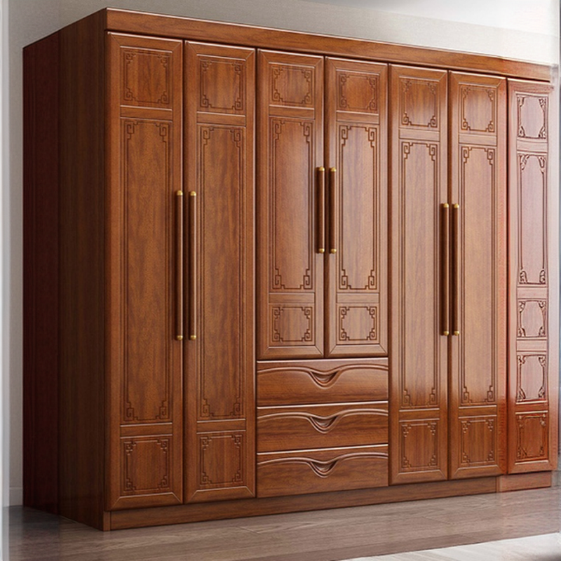 Sepia Modish Wooden Armoire Cabinet with Soft Close Drawer, Soft Close Door, Interior Shelves, and Clothing Rod