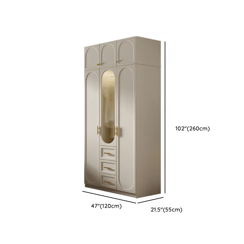 Chalk Simple Lumber Independent Wardrobe Closet with Soft Close Drawer, Interior Shelves, and Clothing Rod - image 28