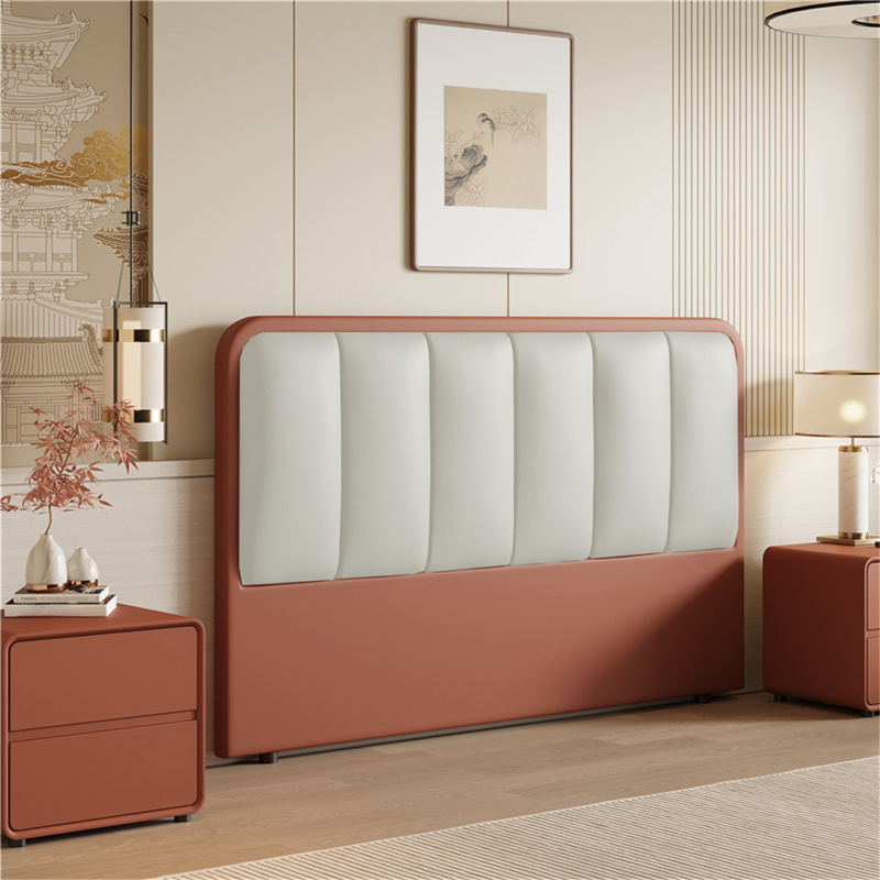 Modern Simple Style Panel Headboard in Natural Wood with No Distressing, Rectangle Shape for Twin XL/Queen/California King Bed, Featuring Sponge Upholstery and Standard Height