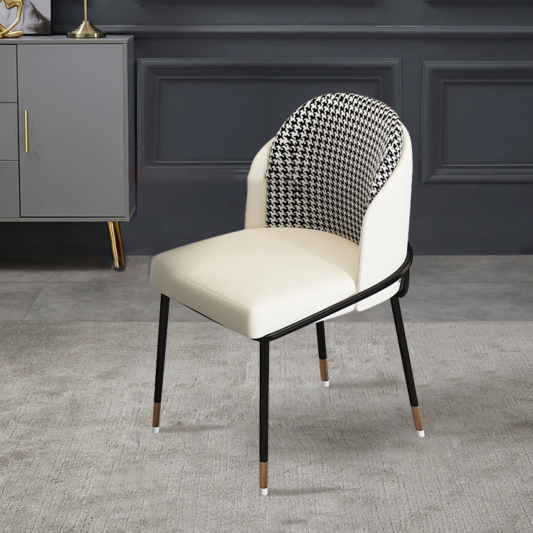 Glam Low-Back Upholstered Chair with Sleek Black Metal Legs for Kitchen & Dining - image 17