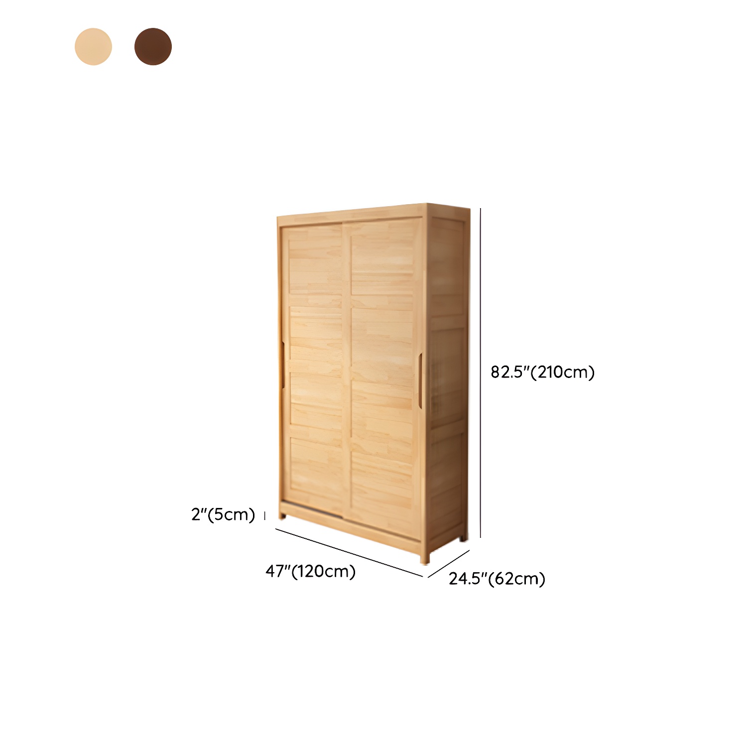 Rubberwood Solid Wood Wardrobe Traditional Freestanding Wardrobe - image 13