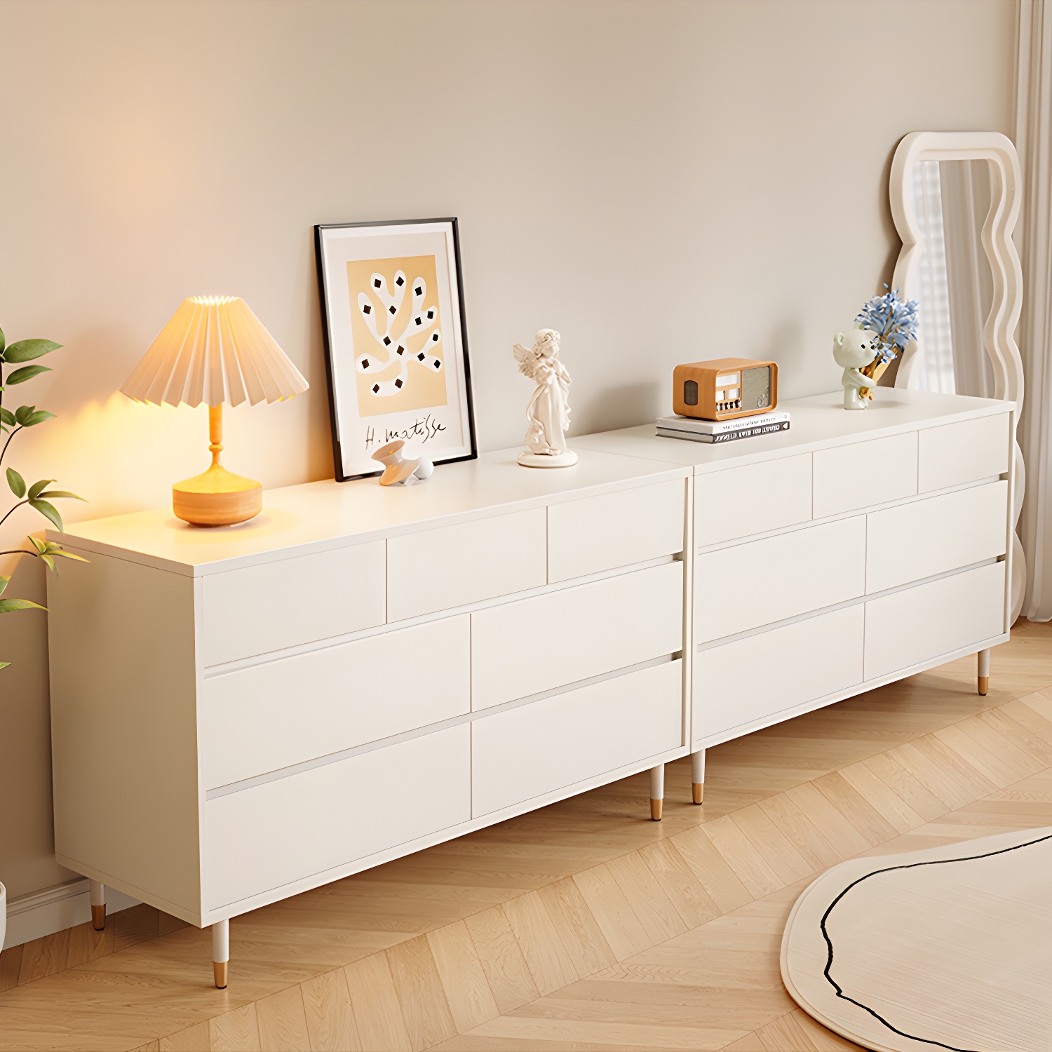 Modern White Wood Dressers with Soft-Close Drawers , Shelves Not Included - image 3