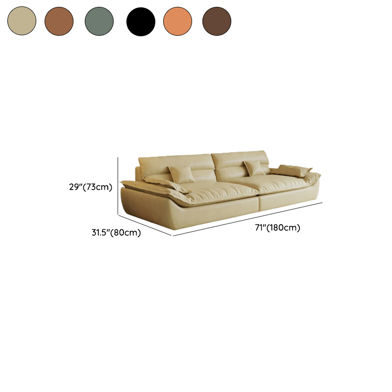 Modish Solid Color Stain Resistant Standard Sofa in Light Gray/Mocha/Off-White, 2-seater with 2 Pillows - image 17