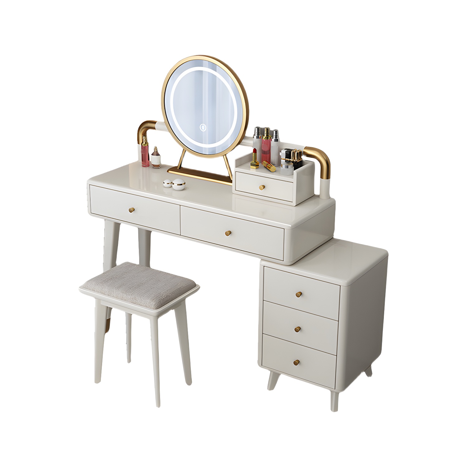 Modern Style Rubber Wood Vanity Table with 6 Drawers Dressing Table - image 7