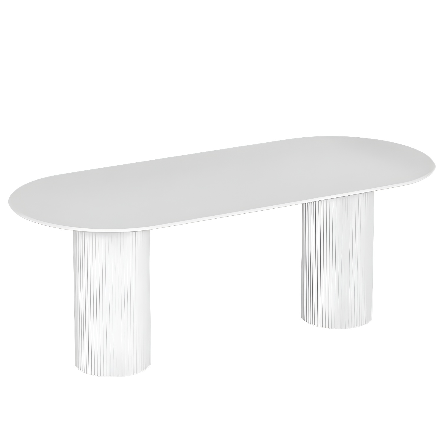 Stylish White Stone Kitchen & Dining Table with Adjoining Pedestal Base - image 6