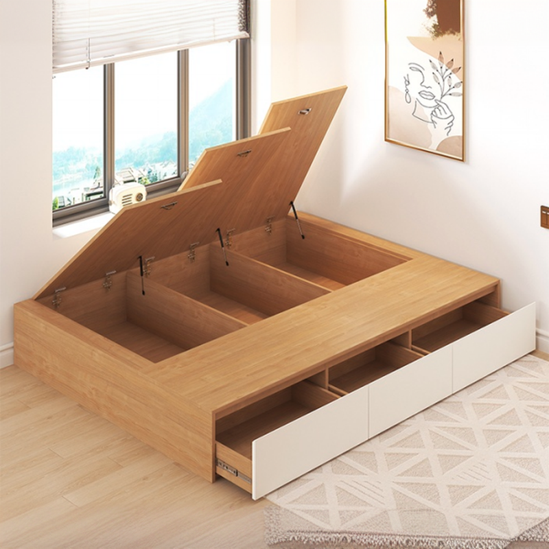 Natural Color Solid Color Storage Included with 3 Storage Boxes Reclaimed Wood Storage Drawer for Bedroom