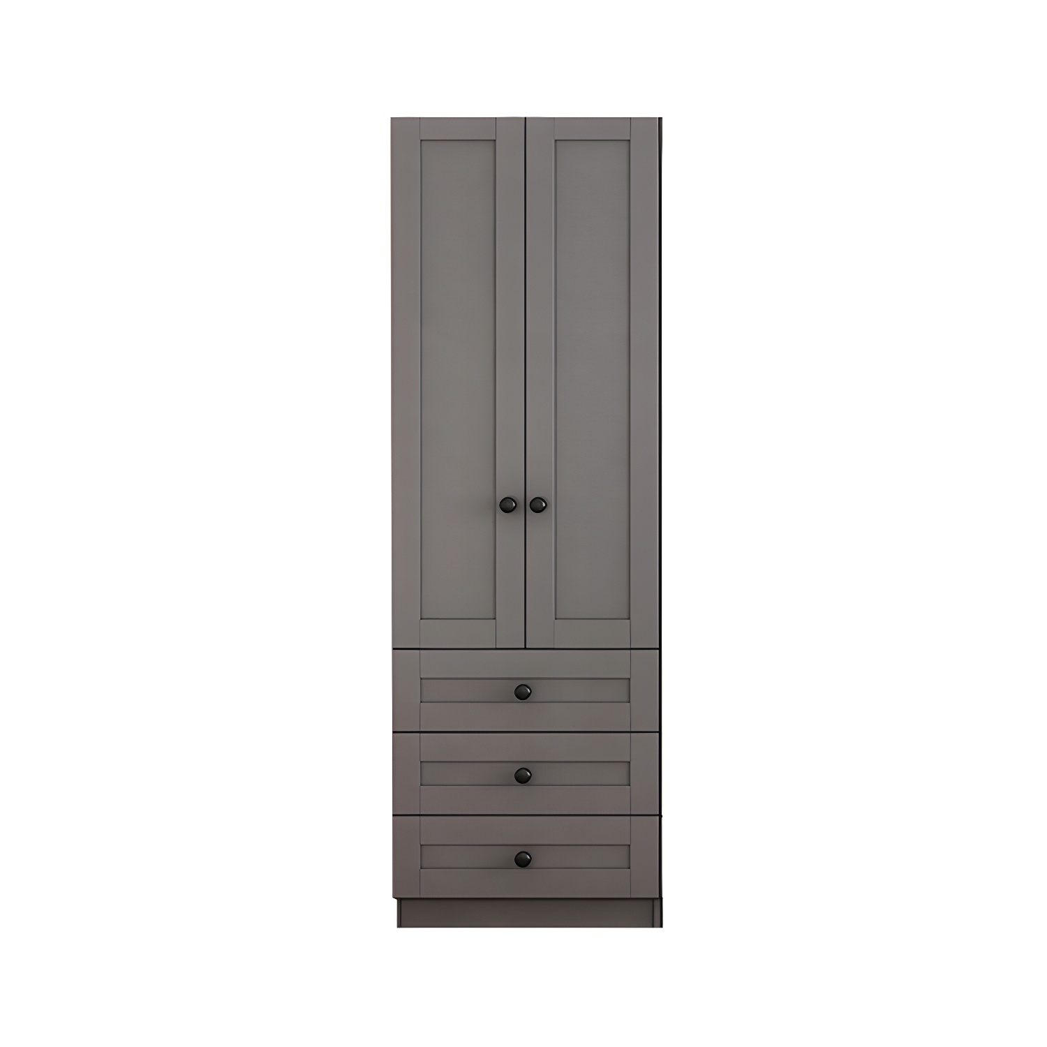 Contemporary Grey Wardrobe Armoire Engineered Wood Wardrobe Closet - image 5
