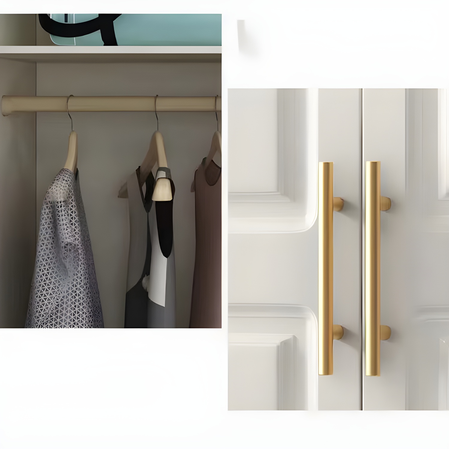 French Country Wardrobe Armoire White Wooden Wardrobe Cabinet - image 7