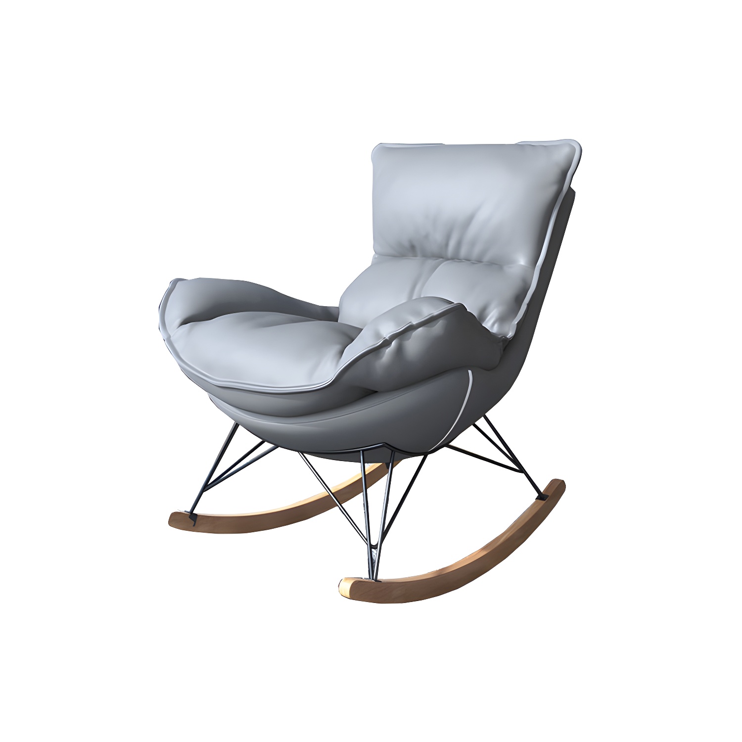 Contemporary Rocking Chair Solid Wood Rocker Chair with with Seat Cushion - image 16