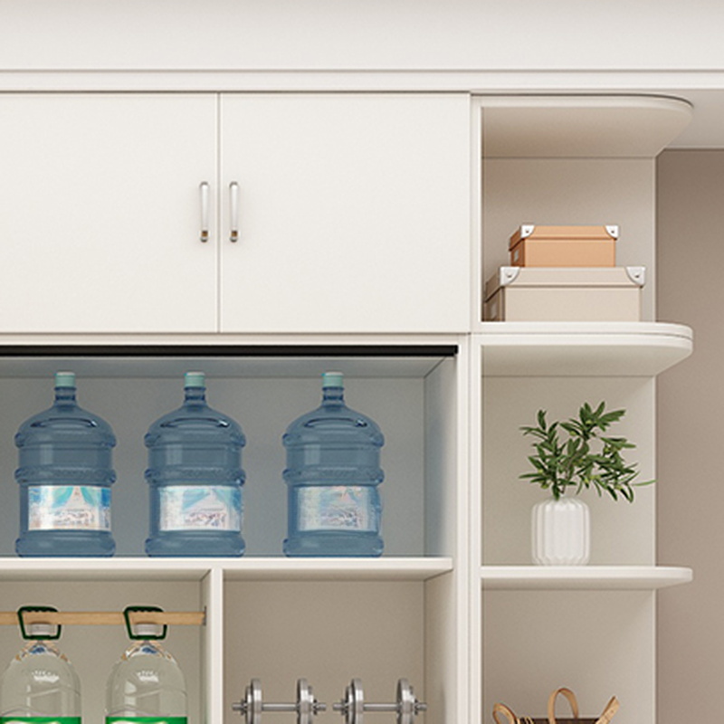 Chalk Modern Timber Self-supporting Wardrobe with Soft Close Door and Clothing Rod, Slipping Mechanism - image 4